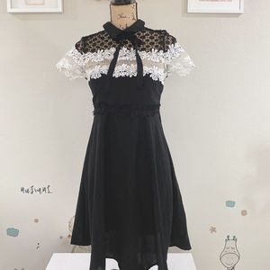 Black and white lace dress